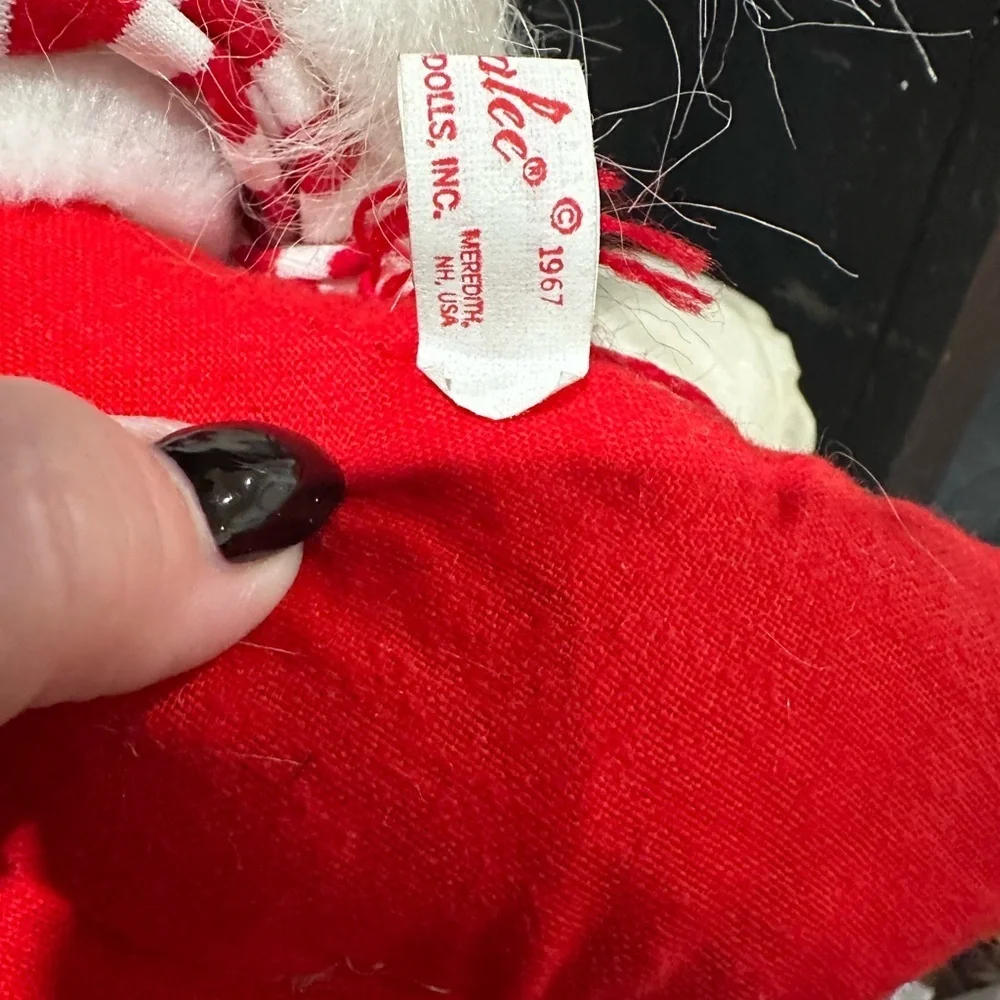 Vintage Annalee Santa Claus 12” 1967 Tag USA Hand Painted Face Christmas Doll